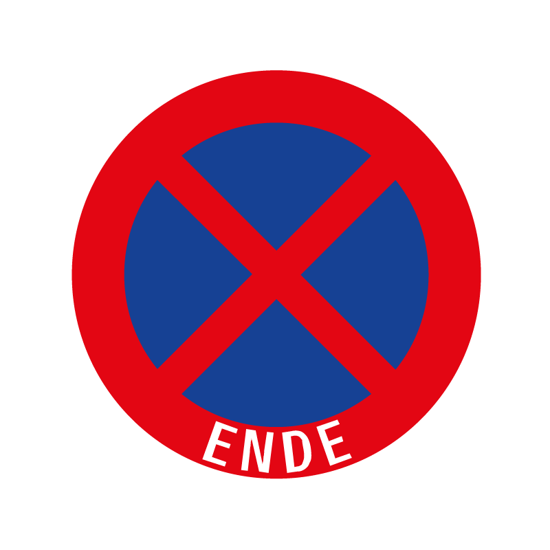 Halten und Parken verboten "Ende"