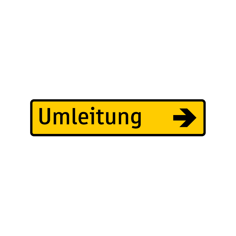 Umleitung Wegweiser einzeilig