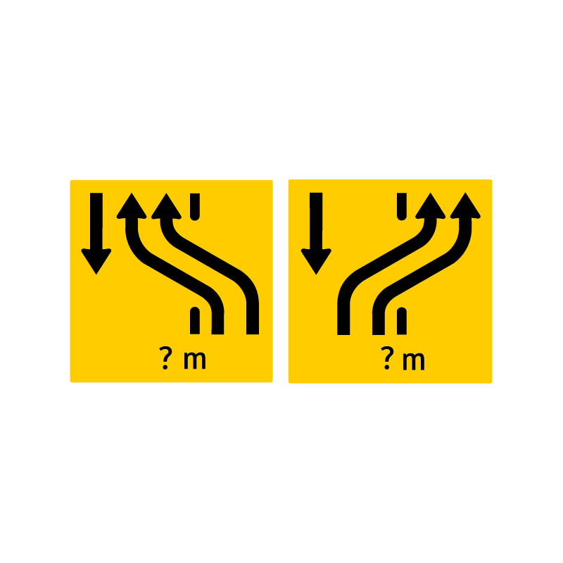 Wechsel der Richtungsfahrbahn Punkt a + b