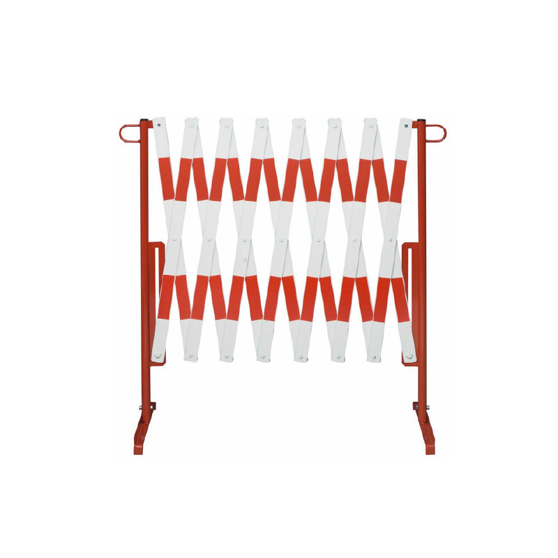 Absperrschere ausziehbar, aus Stahl, rot/weiß, Höhe 1000 mm, Länge 4000 mm