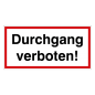 Durchgang verboten!