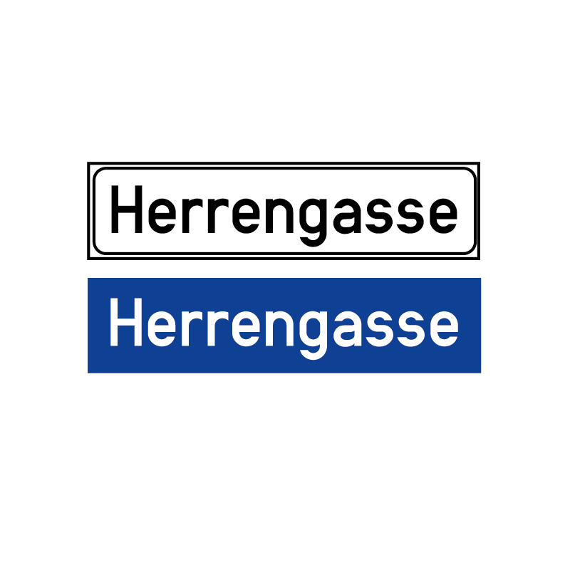 Straßenbezeichnungstafeln Folie Typ 1 auf Alu mit URP