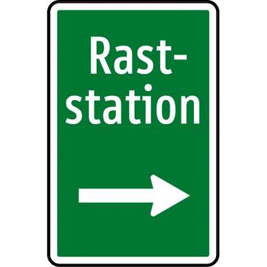 2. Ausfahrtswegweiser (Raststation & Rastplätze)