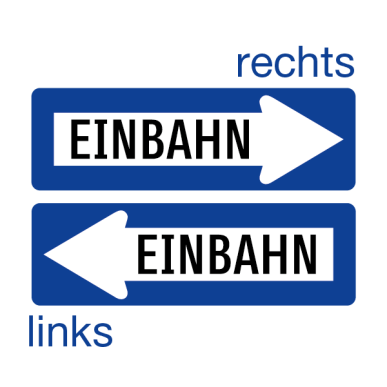 Einbahnstraße rechts Typ 1 - Bauausführung