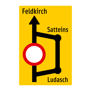 Avisotafel flach in Typ 1 - Bauausführung Folie gelb-schwarz, laut Skizze