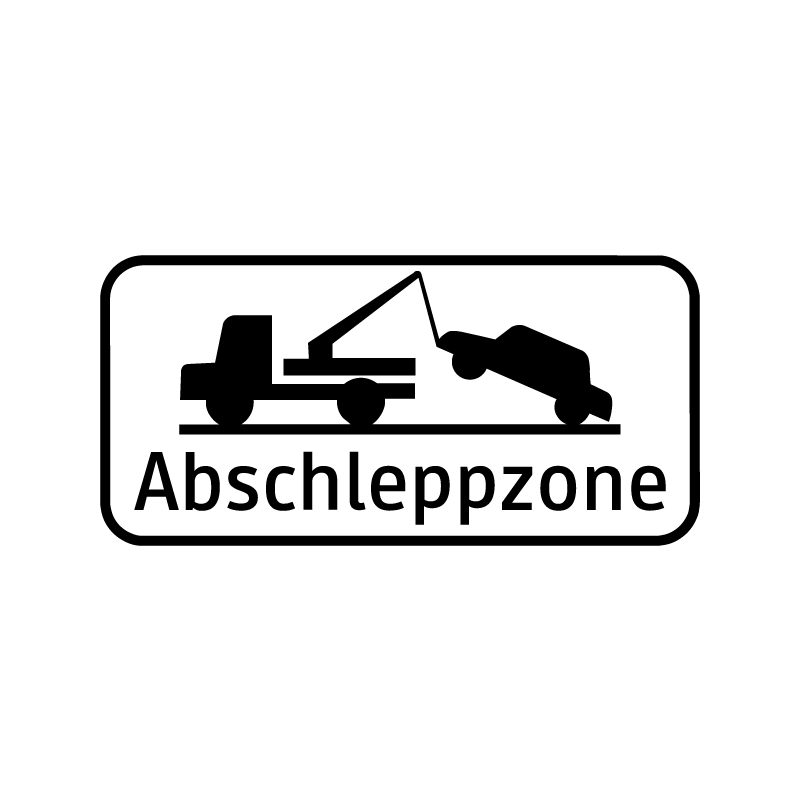 Zusatztafeln - Abschleppzone