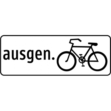 Zusatztafel " ausgen. Radsymbol "