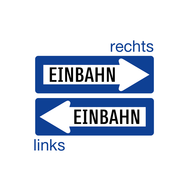 Einbahnstraße rechts rückstrahlend