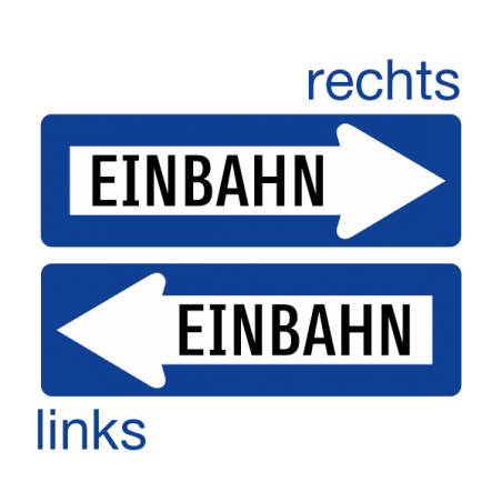 Einbahnstraße rechts rückstrahlend