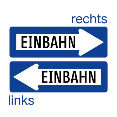 Einbahnstraße rechts rückstrahlend