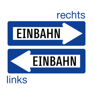 Einbahnstraße links rückstrahlend